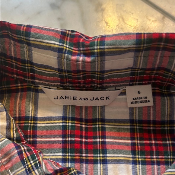 Janie and Jack Red Plaid Shirt - Picture 2 of 4